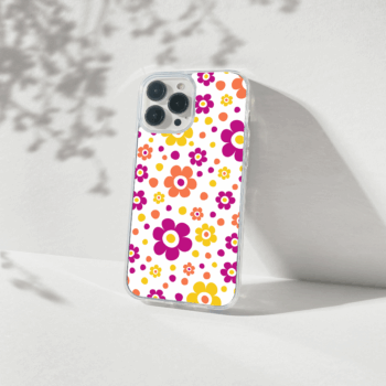 flower printed silicone mobile cover