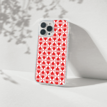 Red Heart Printed Silicone Mobile Cover