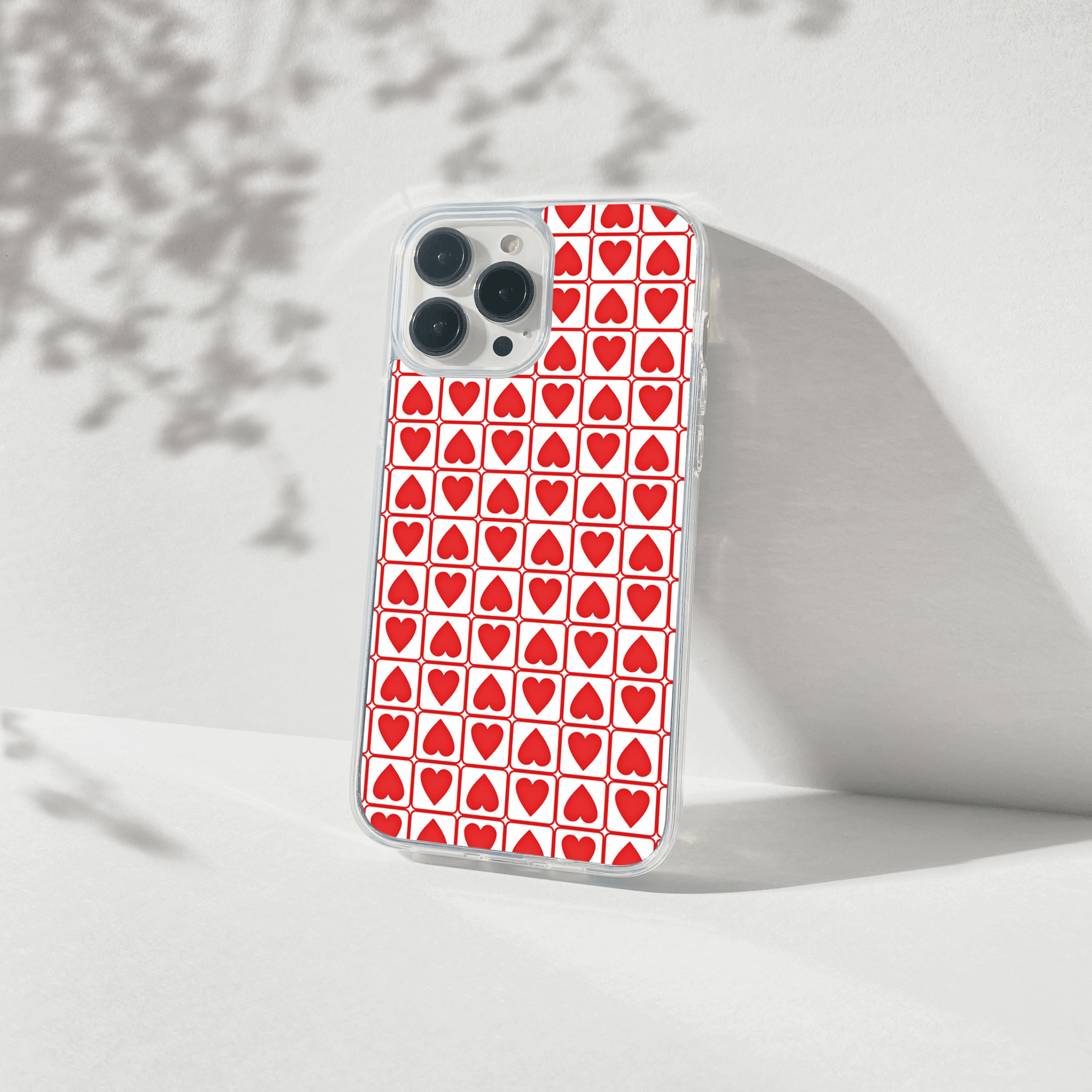 Red Heart Printed Silicone Mobile Cover