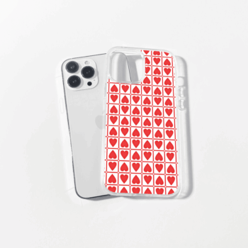 Red Heart Printed Silicone Mobile Cover