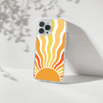 sunset sun printed silicone mobile cover