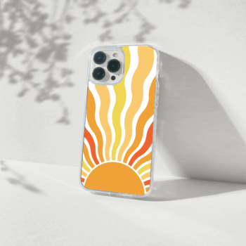 sunset sun printed silicone mobile cover