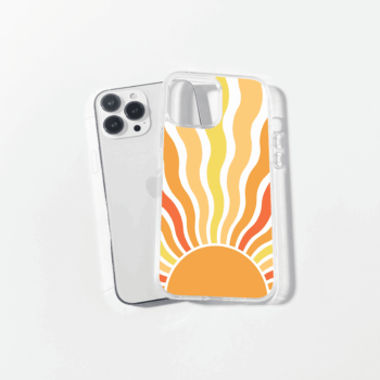 sunset sun printed silicone mobile cover