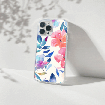 watercolor floral printed silicone mobile cover