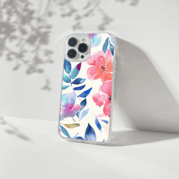 watercolor floral printed silicone mobile cover